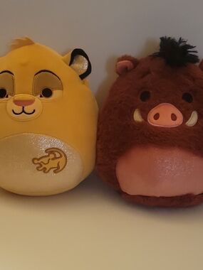 Disney Plush Set - Yellow Simba & Brown Pumbaa Stuffed Animals